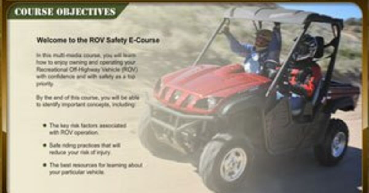 ROHVA Offers Free OnLine Course for OffRoad Vehicles