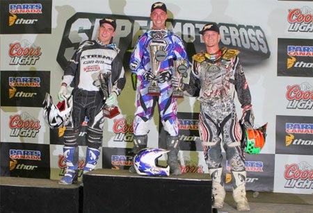 can am racers sweep montreal supermotocross podium, A Can Am sweep