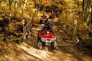 fall atv riding in ontario s near north, Well constructed bridges help connect the trails and protect all the local waterways