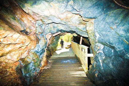 fall atv riding in ontario s near north, Here s the entrance to the mica mine Make sure you bring a good flashlight before you go exploring