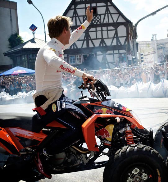 f1 champ to ride ktm atv in victory parade