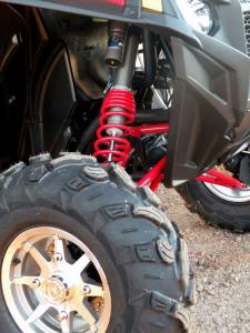 2012 polaris rzr xp 900 review long term test, 2012 Polaris RZR XP 900 Front Shock