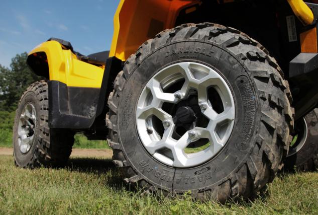 2014 can am outlander 500 review video, 2014 Can Am Outlander 500 Front Wheel