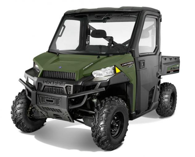 2014 polaris ranger diesel hst and hst deluxe unveiled, 2014 Polaris Ranger Diesel HST Deluxe Front Left