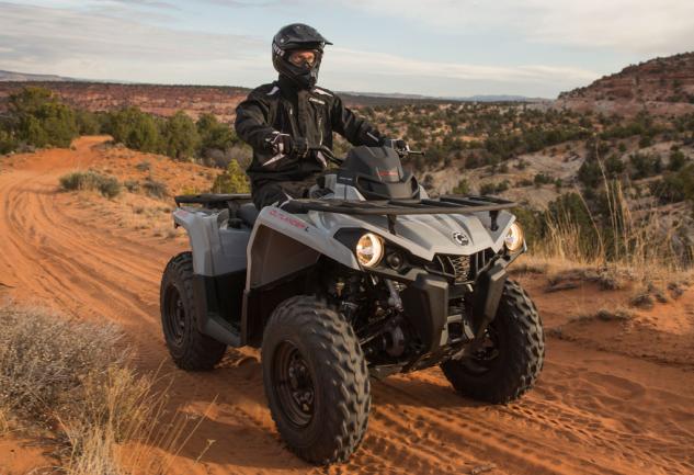 2015 can am outlander l 450 and 500 preview, 2015 Can Am Outlander L 450 Action Front