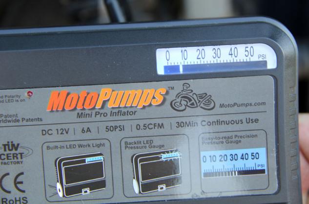 motopumps mini pro inflator review, Mini Pro Tire Inflator PSI Meter