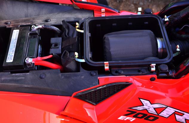 2015 arctic cat xr atv lineup review, 2015 Arctic Cat XR 700 Air Filter and Battery