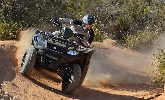 2015 suzuki kingquad 500 axi review, 2015 Suzuki KingQuad 500 Action Front