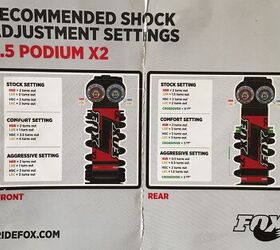 fox 2 5 podium x2 shocks ride test, FOX 2 5 Podium X2 Settings