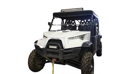 Best Windshield Option: Clearly Tough Odes Dominator X Full Folding Windshield