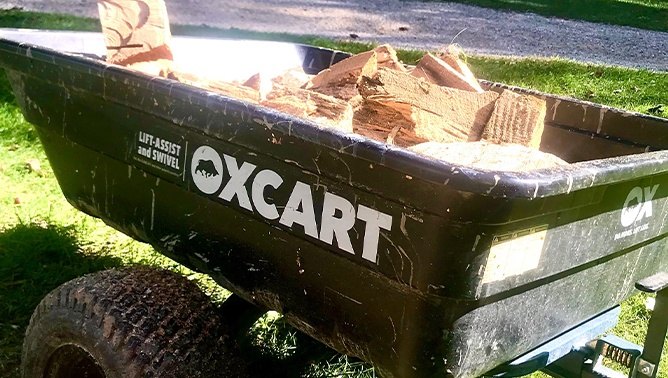 oxcart tow behind dump cart review