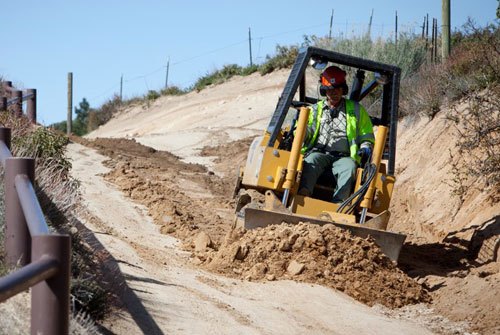 how to help maintain off road trails, ATV Trail Repair with Small Bulldozer