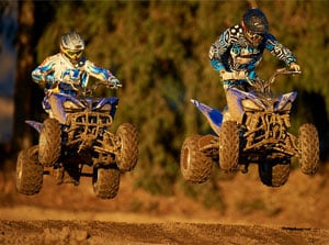 atv motocross 101 first trip to the track, Yamaha Raptor 250 Duo Jumping