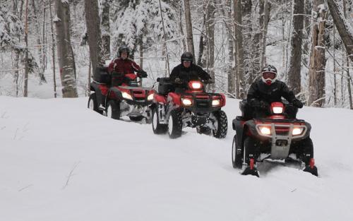 winter riding in ontario with bear claw tours video, Group ATV Ride in Parry Sound