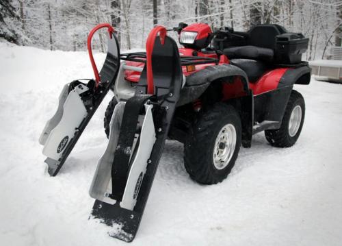 winter riding in ontario with bear claw tours video, SnoCobra Skis Honda ATV