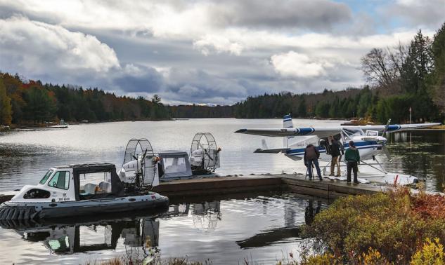 the roar of engines in parry sound video, Georgian Bay Hovercraft Float Plane