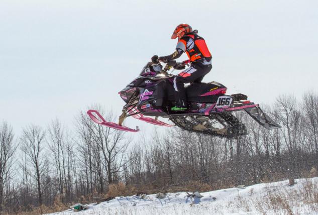 the roar of engines in parry sound video, Shelby Maho Snocross