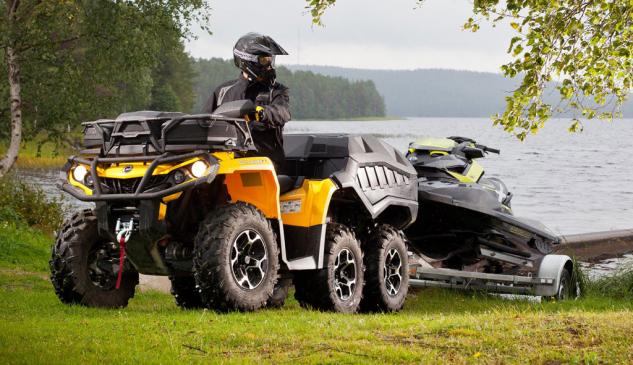 2015 can am atv and utv lineup unveiled, 2015 Can Am Outlander 6x6 Action Towing