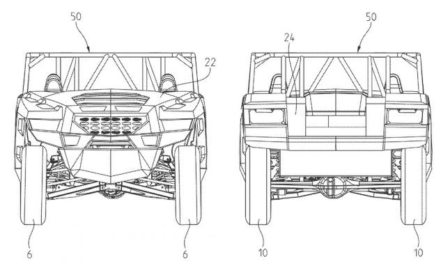 polaris working on innovative utility vehicle, Polaris Utility Patent Front and Rear View