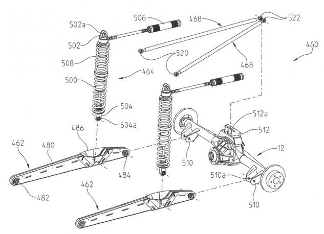 polaris working on innovative utility vehicle, Polaris Utility Patent Rear Suspension