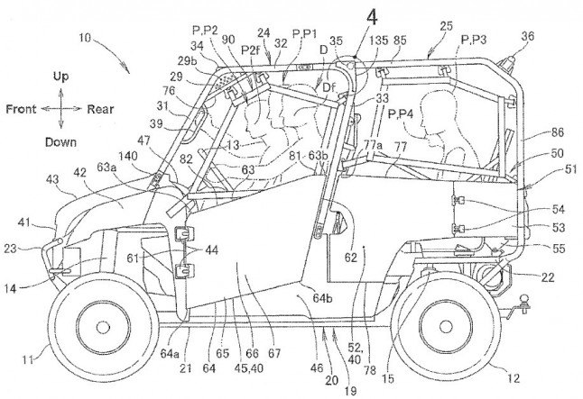 rumor honda working on pioneer 1100, Honda Pioneer Five Seat Patent 02