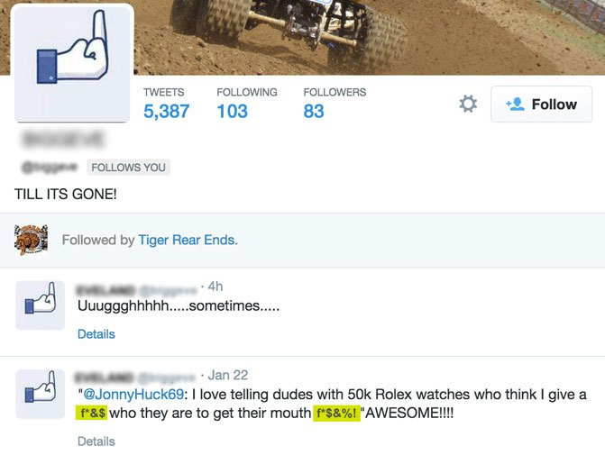 atv racing sponsorship the power of social media, Twitter Fail