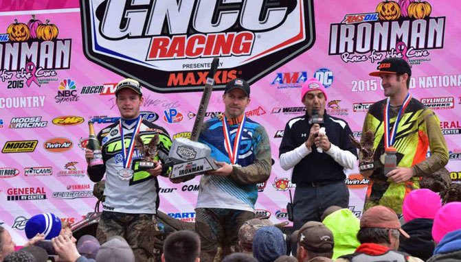 fowler wins 2015 gncc championship, Ironman GNCC XC1 Podium