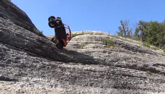 Polaris RZR Rides a Natural Terrain Quarter Pipe