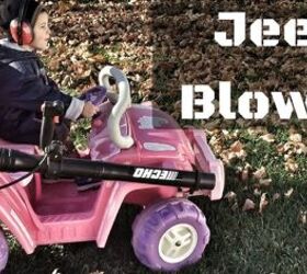 Dad Converts Turns Toy Jeep Into Mobile Leaf Blower + Video