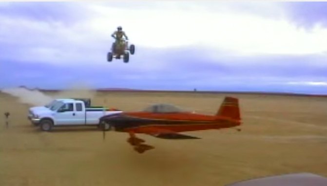 atv jumps airplane video