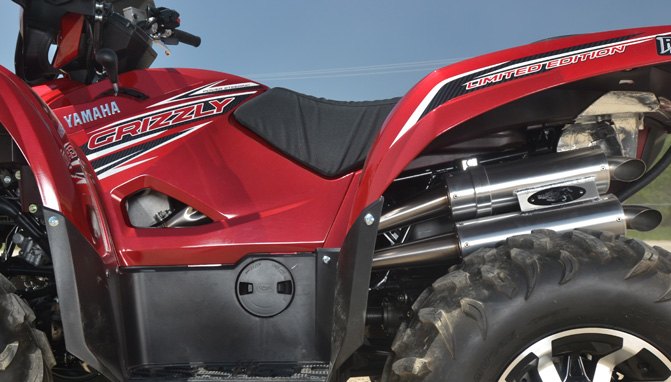 new yamaha grizzly and kodiak exhaust systems from barker s performance