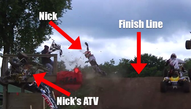 Nick Gennusa's "Rag Doll" ATV Crash + Video