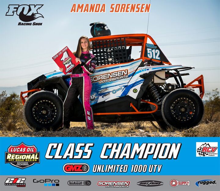 13 year old amanda sorensen wins lucas oil utv championship, Amanda Sorensen Championship