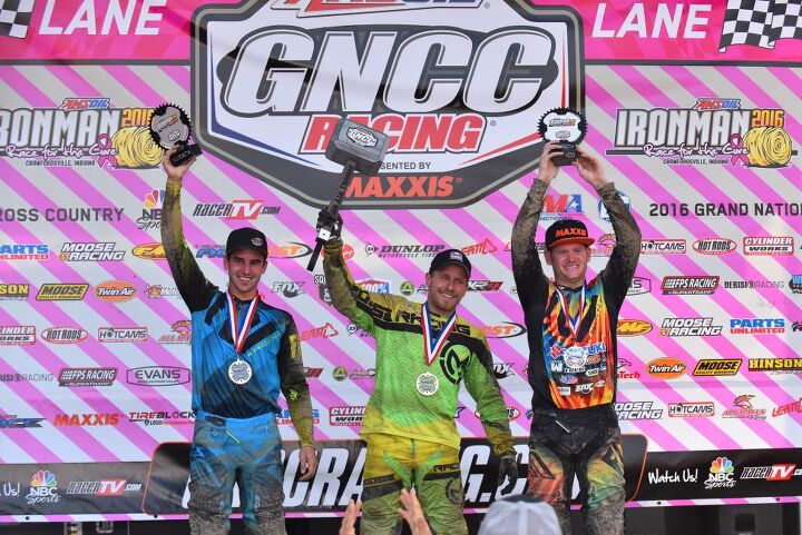 mcclure finishes season strong with win at ironman gncc, Ironman GNCC XC1 Podium