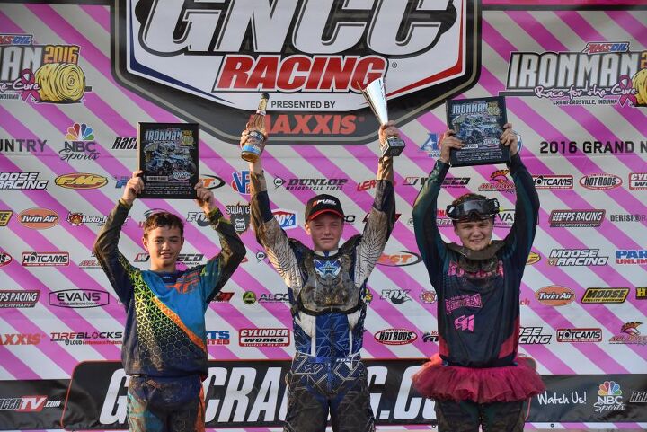 mcclure finishes season strong with win at ironman gncc, Ironman GNCC Youth Podium