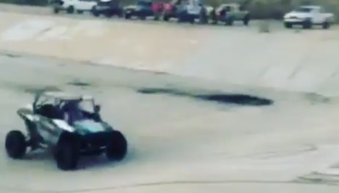 rzr jumping in a dry canal video