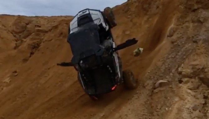 slow motion rzr rollover video