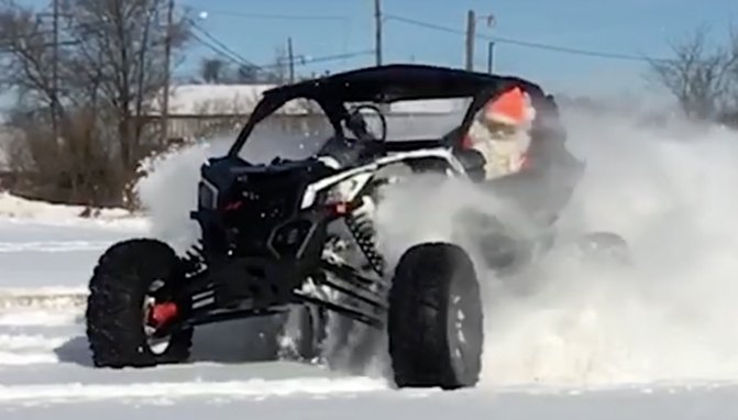 apparently santa is ditching his sleigh in favor of a can am maverick x3 video