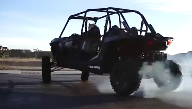 johnny angal breaking in his 2017 race rzr with a memorable burnout video