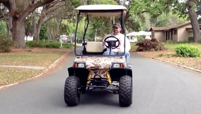 this golf cart borrows its geometry from the legendary 250rno seriously video