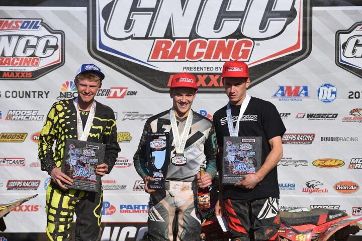 fowler wins season opening vp racing fuels big buck gncc, Big Buck GNCC XC2 Podium