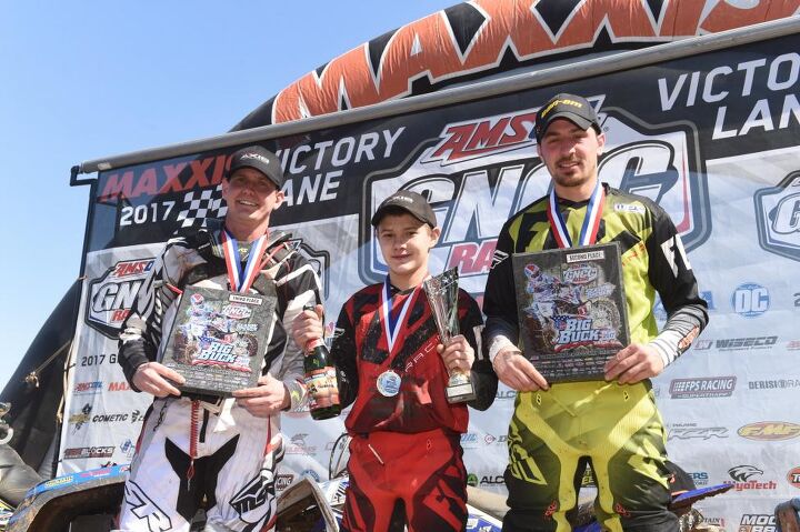 fowler wins season opening vp racing fuels big buck gncc, Big Buck GNCC Morning Podium