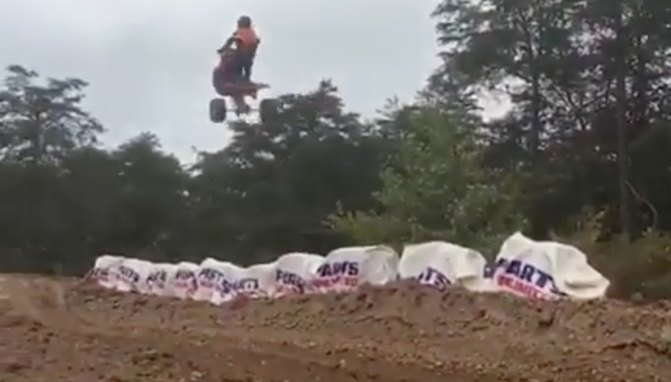 do you have the guts to jump a three wheeler like this guy video