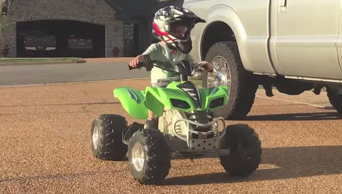 This Two-Year-Old Can Drift His Battery Powered ATV + Video