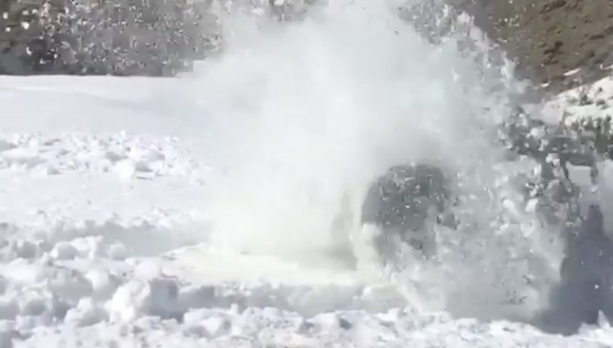 how to blow up a snow drift video