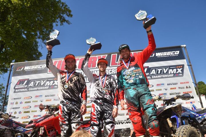 joel hetrick sweeps motos at muddy creek atvmx, Muddy Creek ATVMX Pro Podium