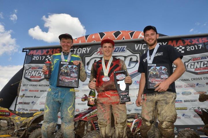 walker fowler continues dominant season with tomahawk gncc win, Tomahawk GNCC XC2 Podium