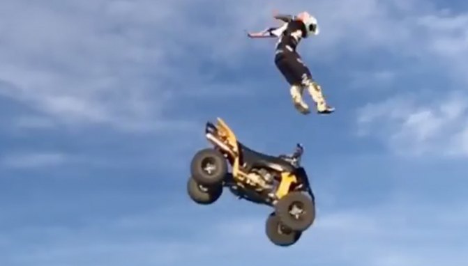 rider bails after engine cuts out in mid air video