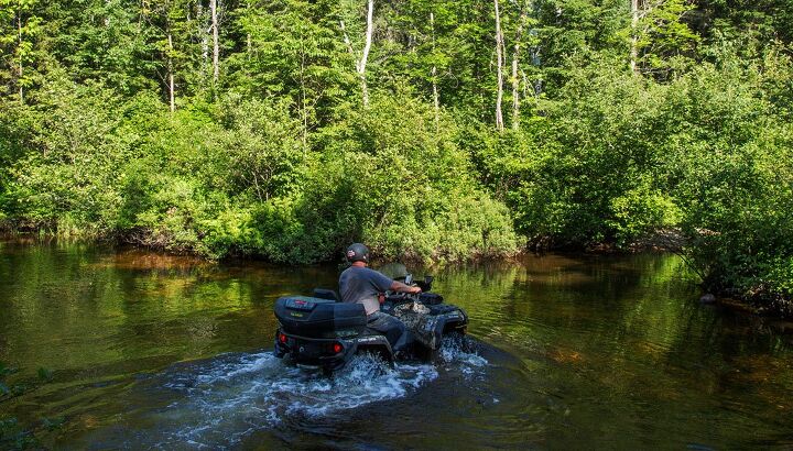 backcountry riding in madawaska valley ontario, ATV Water Crossing Madawaska Valley