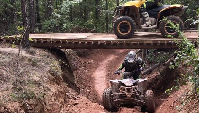 how would you feel about an atv riding over your head video